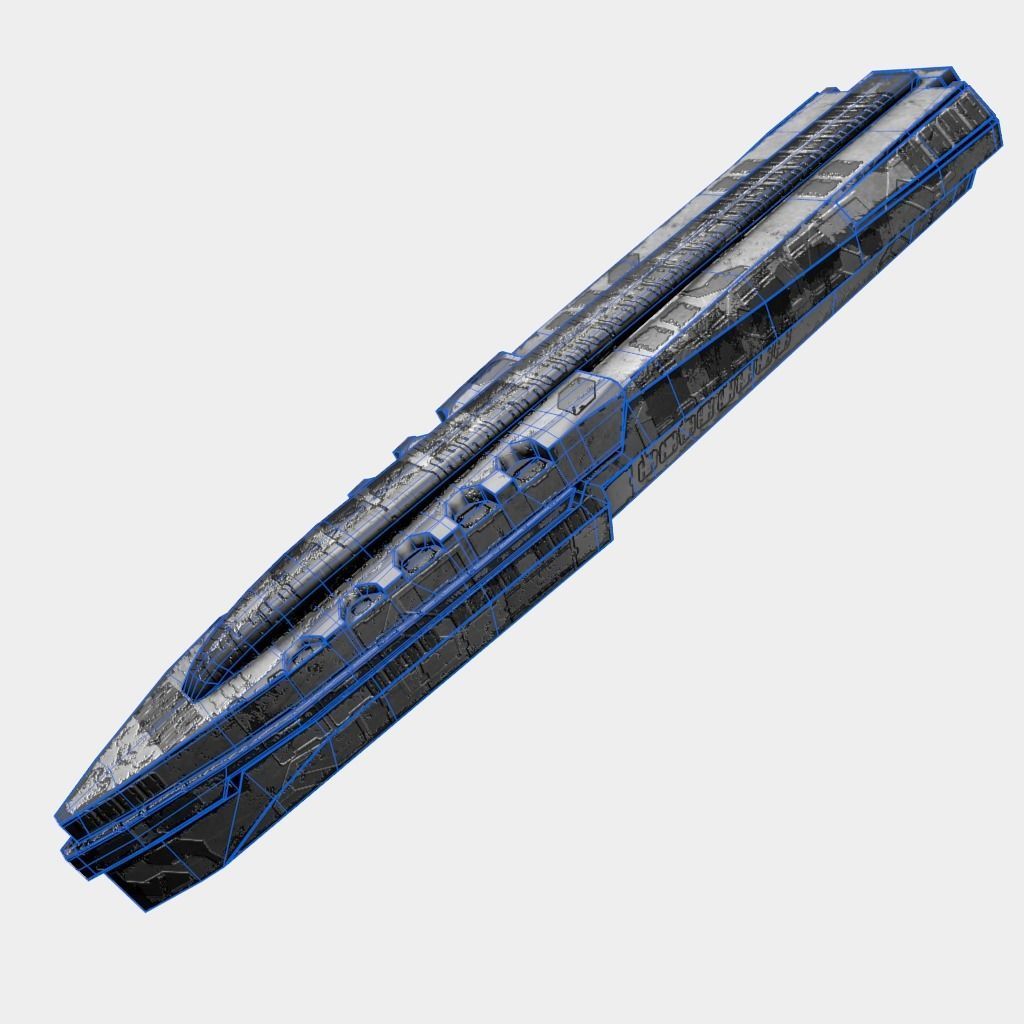 Large Starship Low-poly 3D model_14