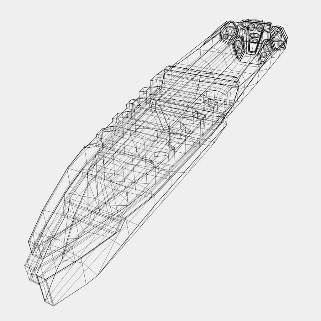 Large Starship Low-poly 3D model_12