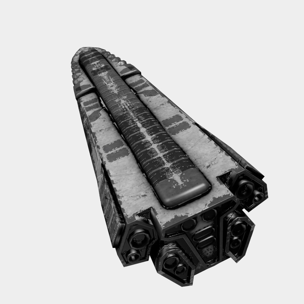 Large Starship Low-poly 3D model_3