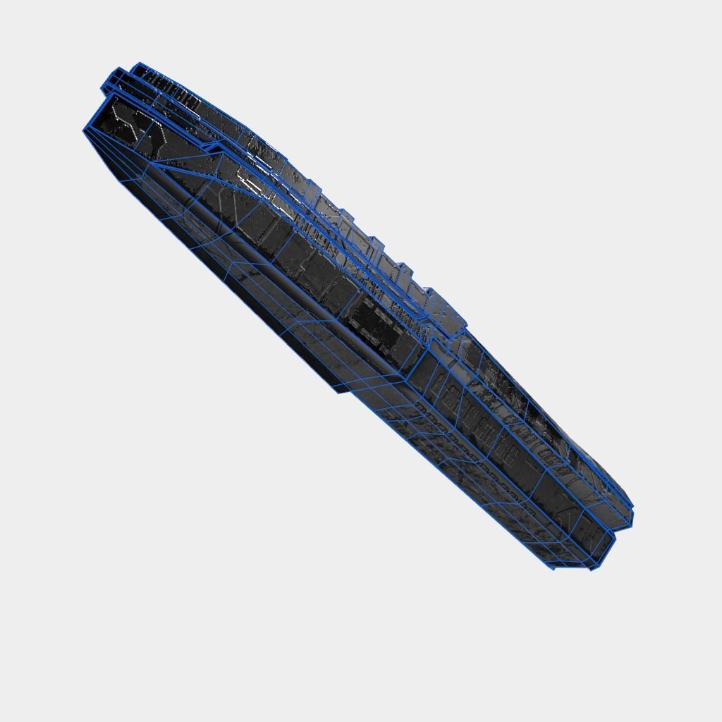 Large Starship Low-poly 3D model_17