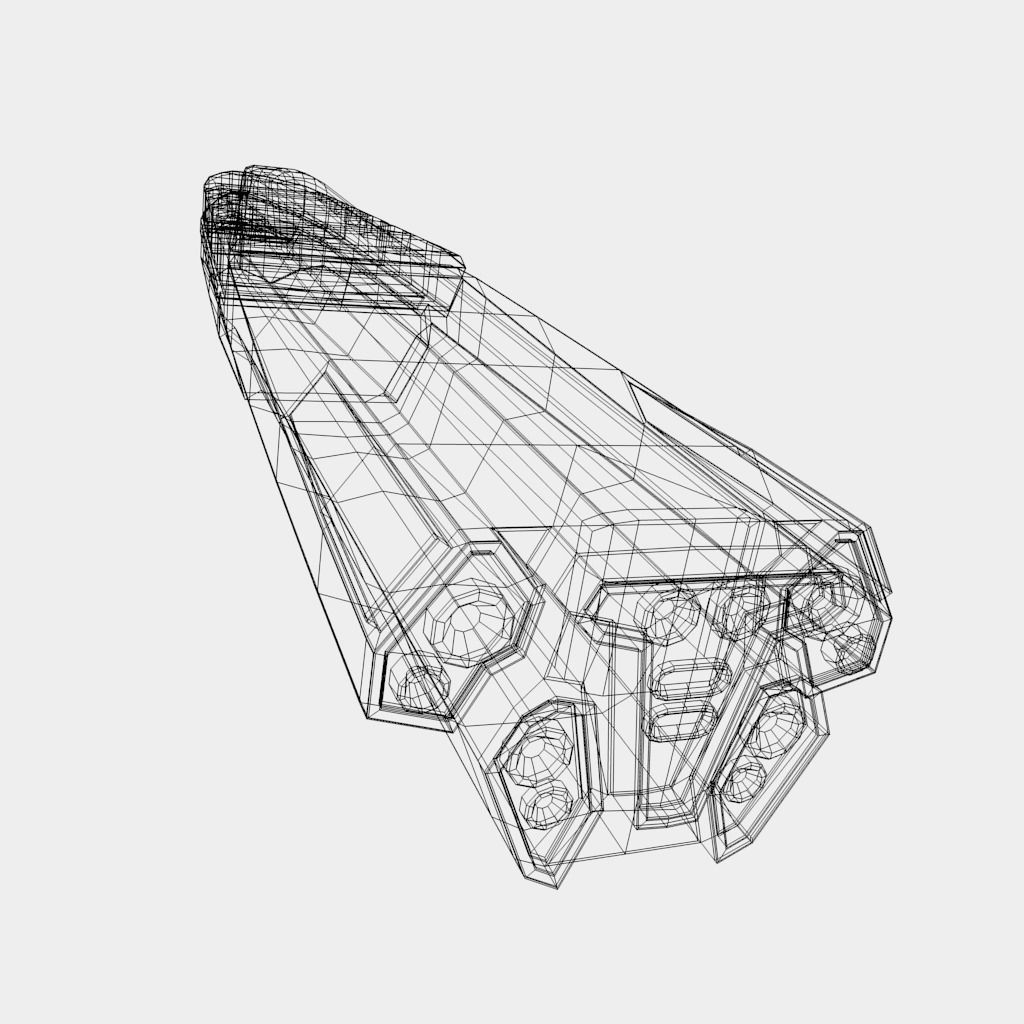 Large Starship Low-poly 3D model_7