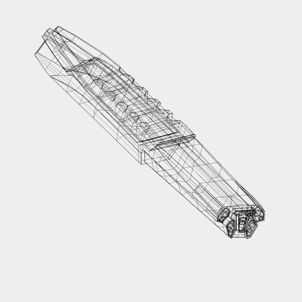 Large Starship Low-poly 3D model_11