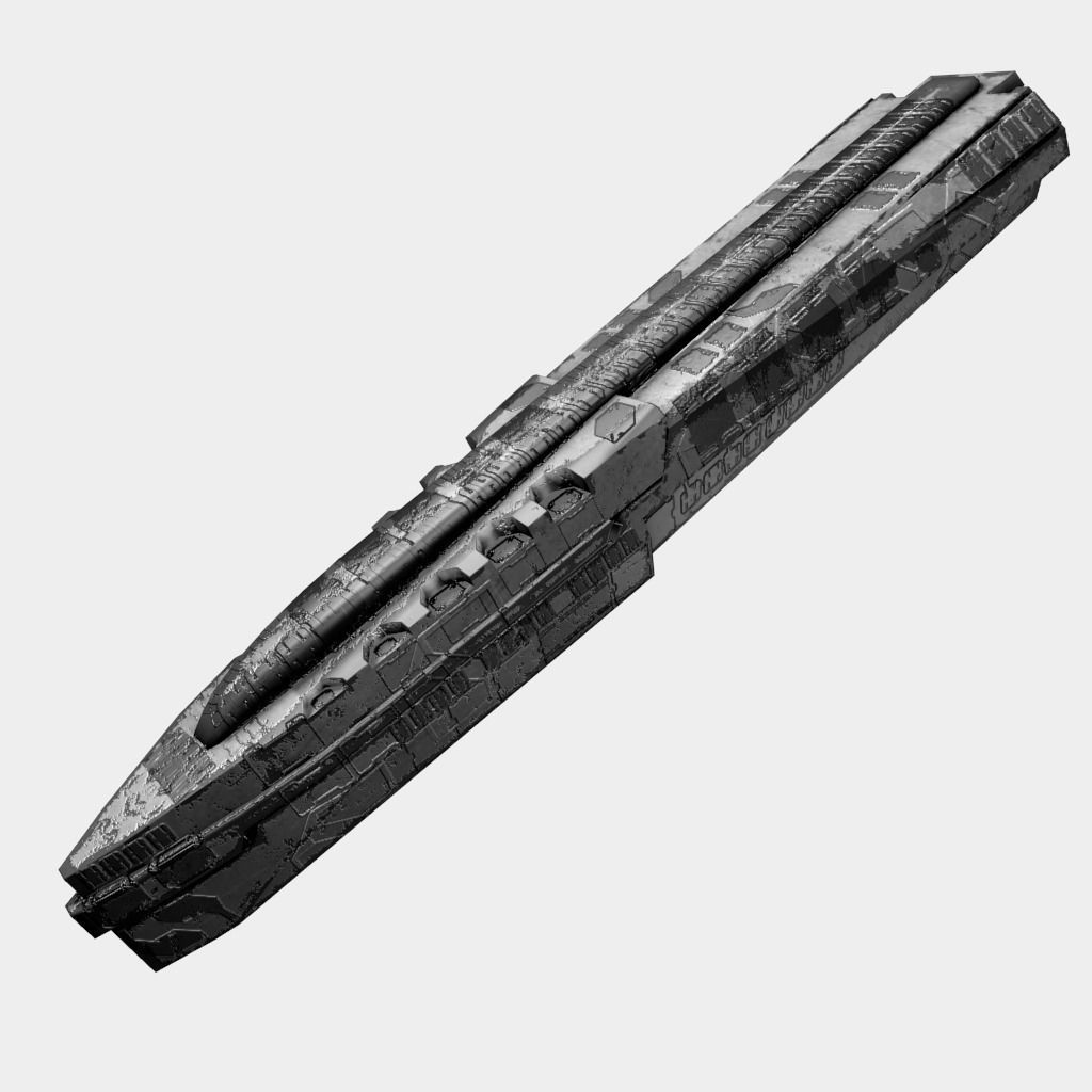 Large Starship Low-poly 3D model_2