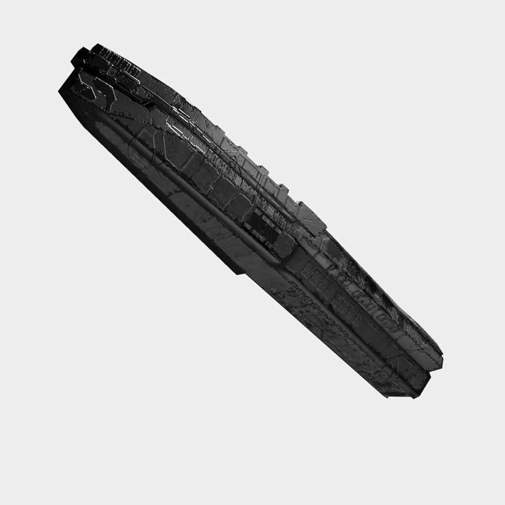 Large Starship Low-poly 3D model_4