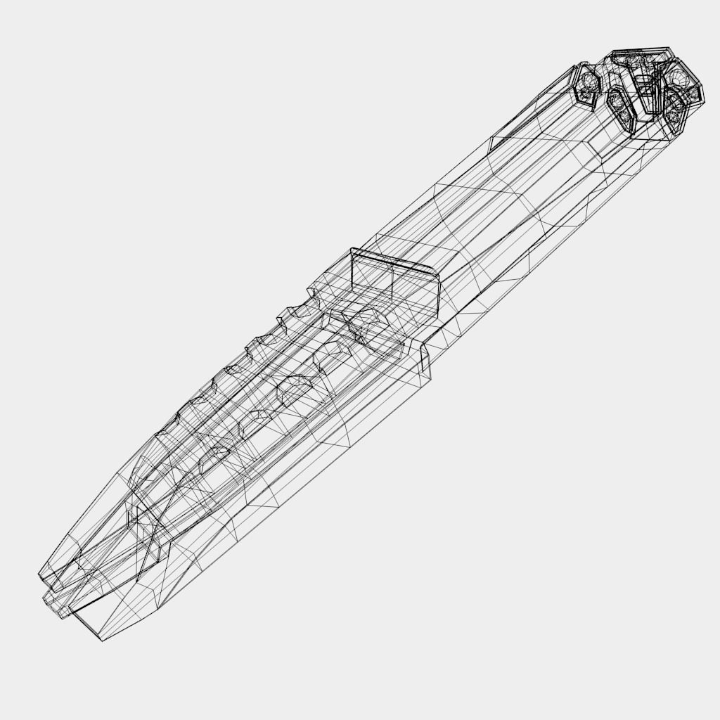 Large Starship Low-poly 3D model_9