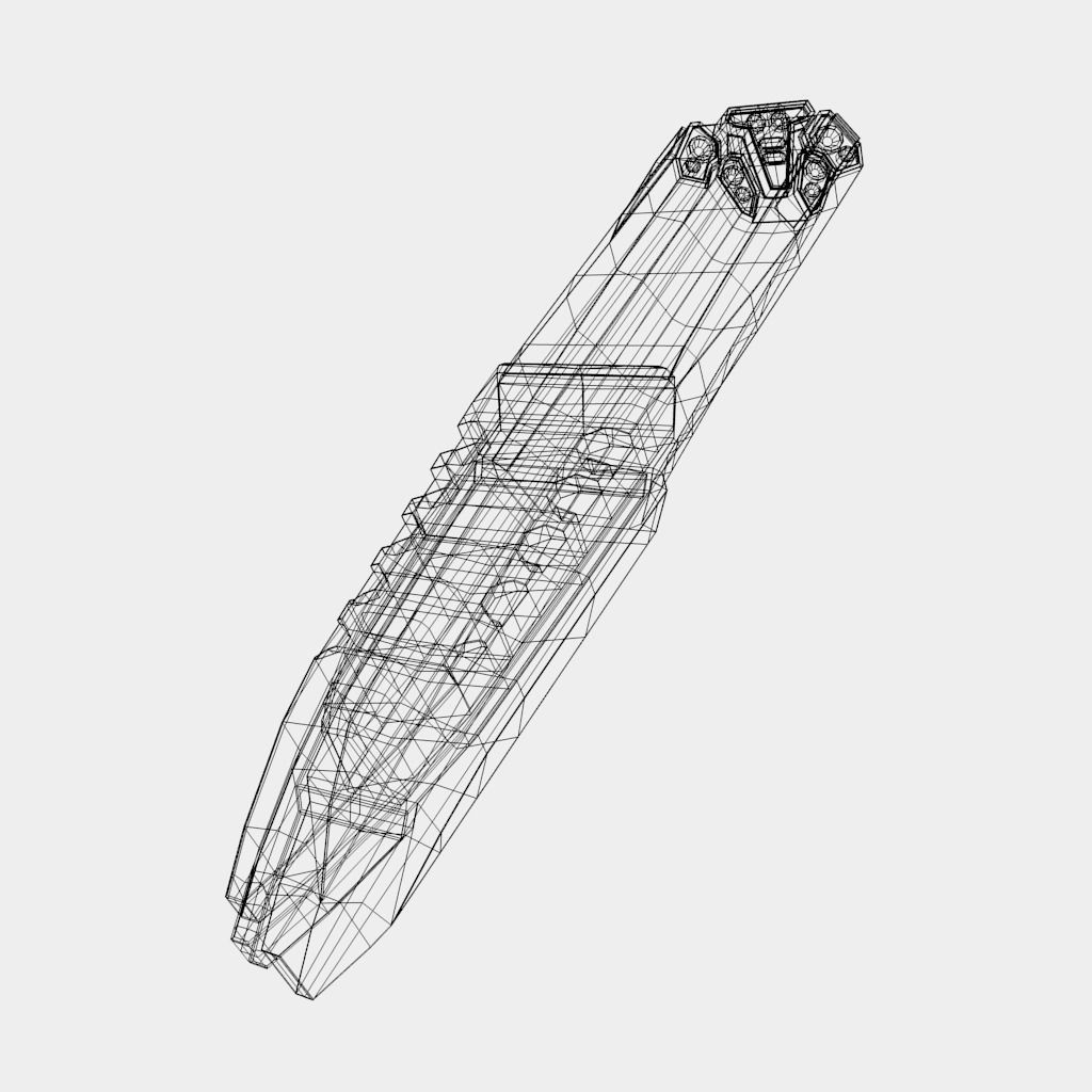 Large Starship Low-poly 3D model_10