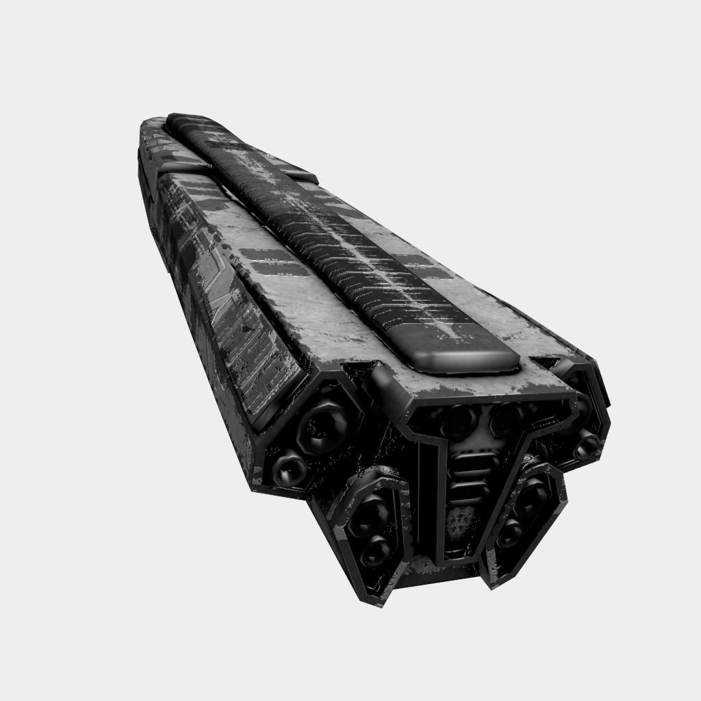 Large Starship Low-poly 3D model_5