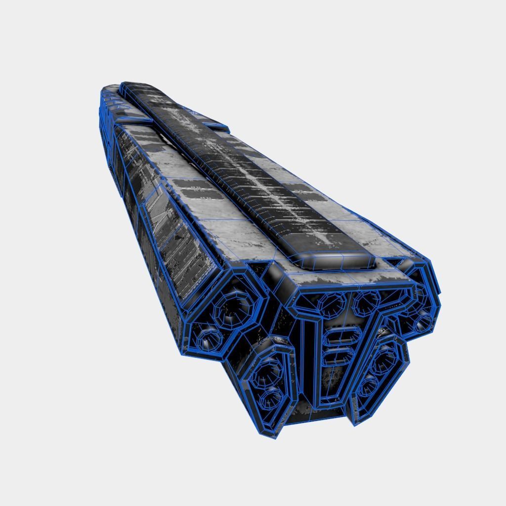 Large Starship Low-poly 3D model_18