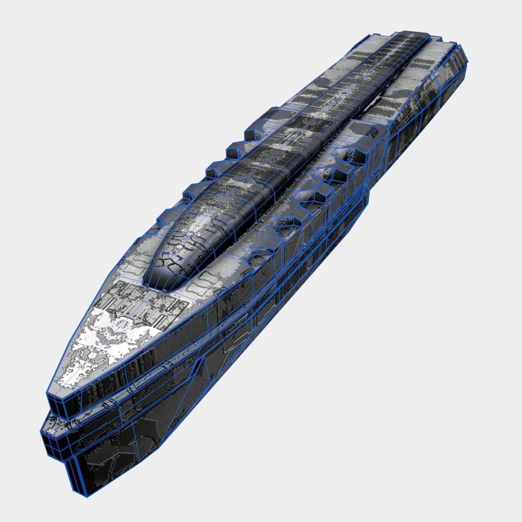 Large Starship Low-poly 3D model_15