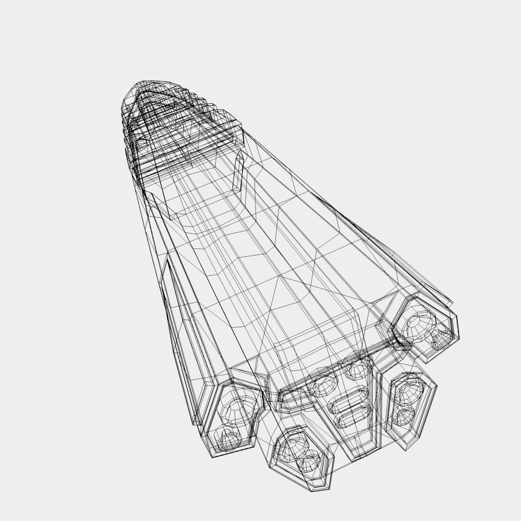 Large Starship Low-poly 3D model_8