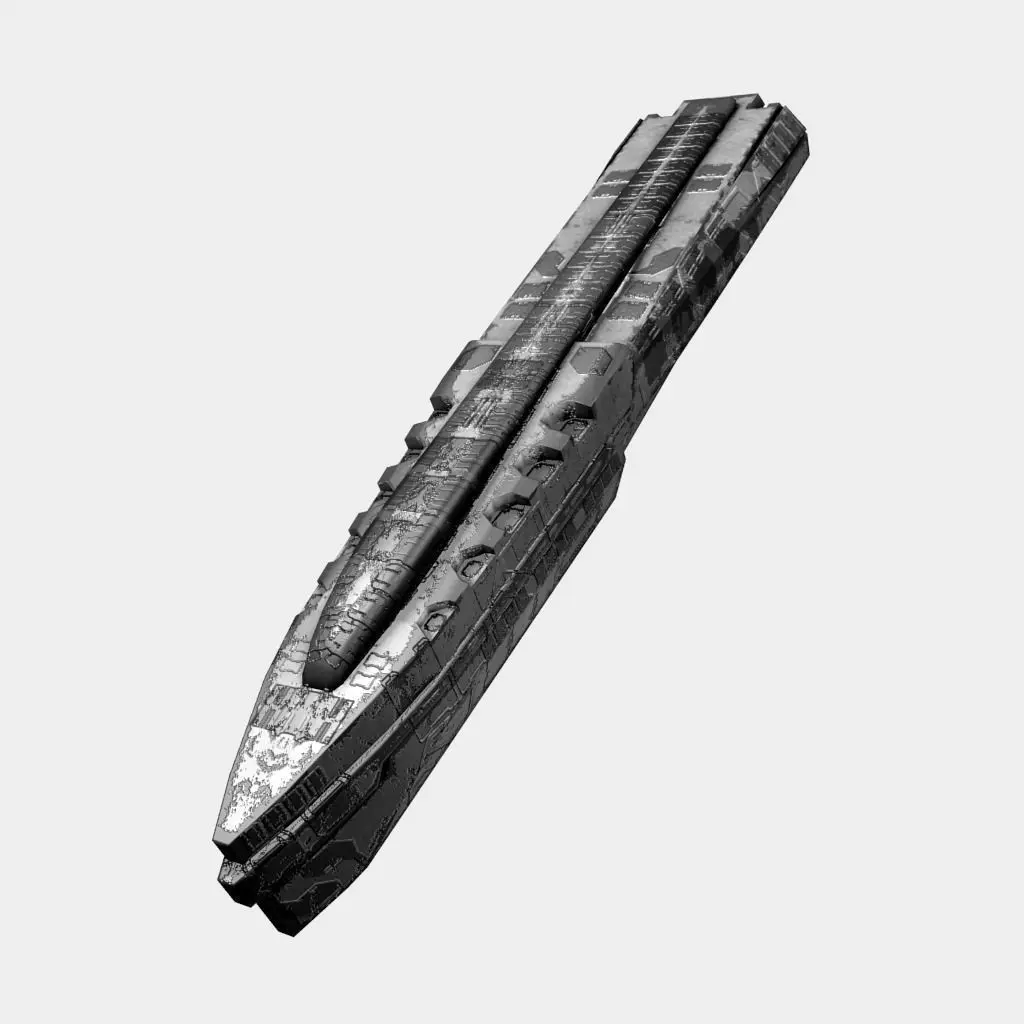 Large Starship Low-poly 3D model_0