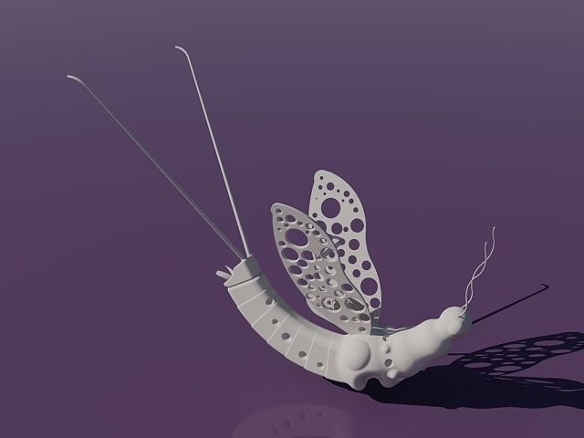 Mayfly necklace 3D print model_1