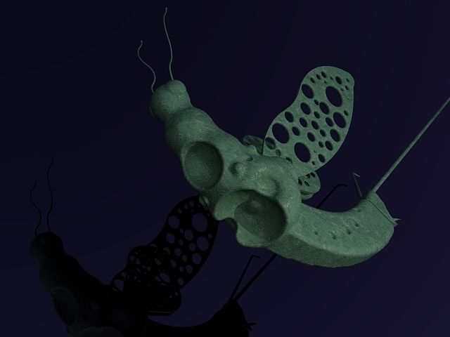 Mayfly necklace 3D print model_0