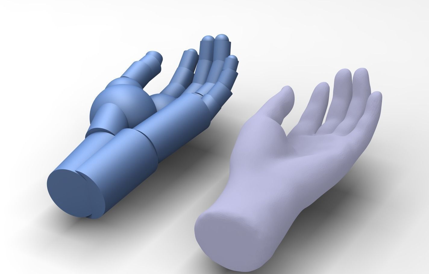Reverse Engineered Hand model using simple features Free 3D model_0