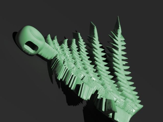 Fern necklace 3D print model_1