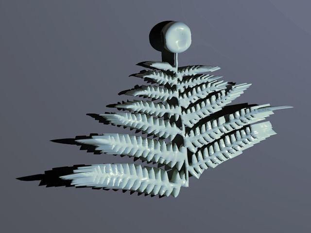 Fern necklace 3D print model_0