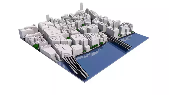 London city tile Level 2 block TQ3280 North East 3D model