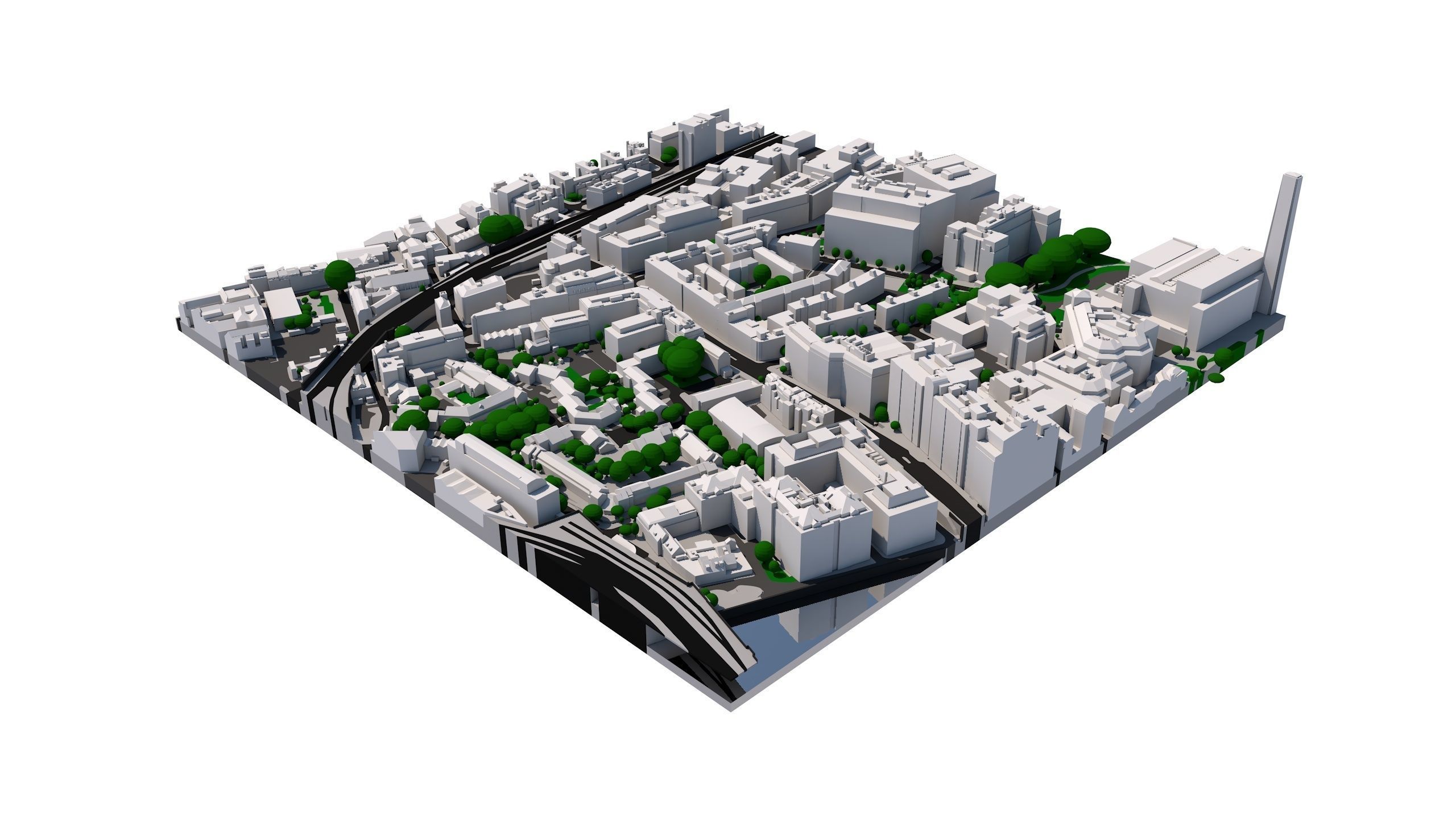 London city tile Level 2 block TQ3280 South West 3D model_6
