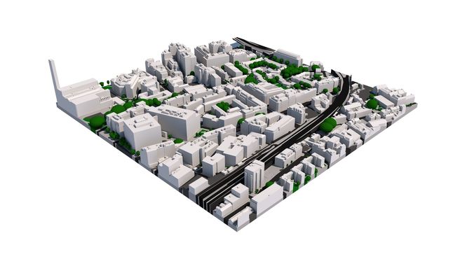 London city tile Level 2 block TQ3280 South West 3D model