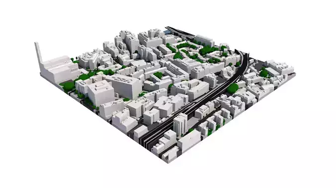 London city tile Level 2 block TQ3280 South West 3D model