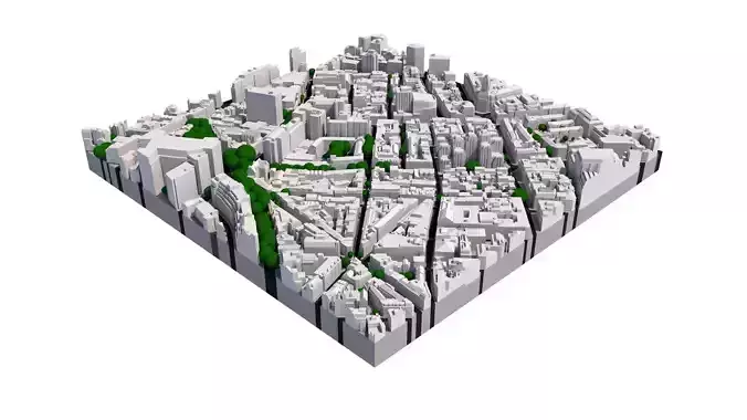 London city tile Level 2 block TQ3081 South West 3D model