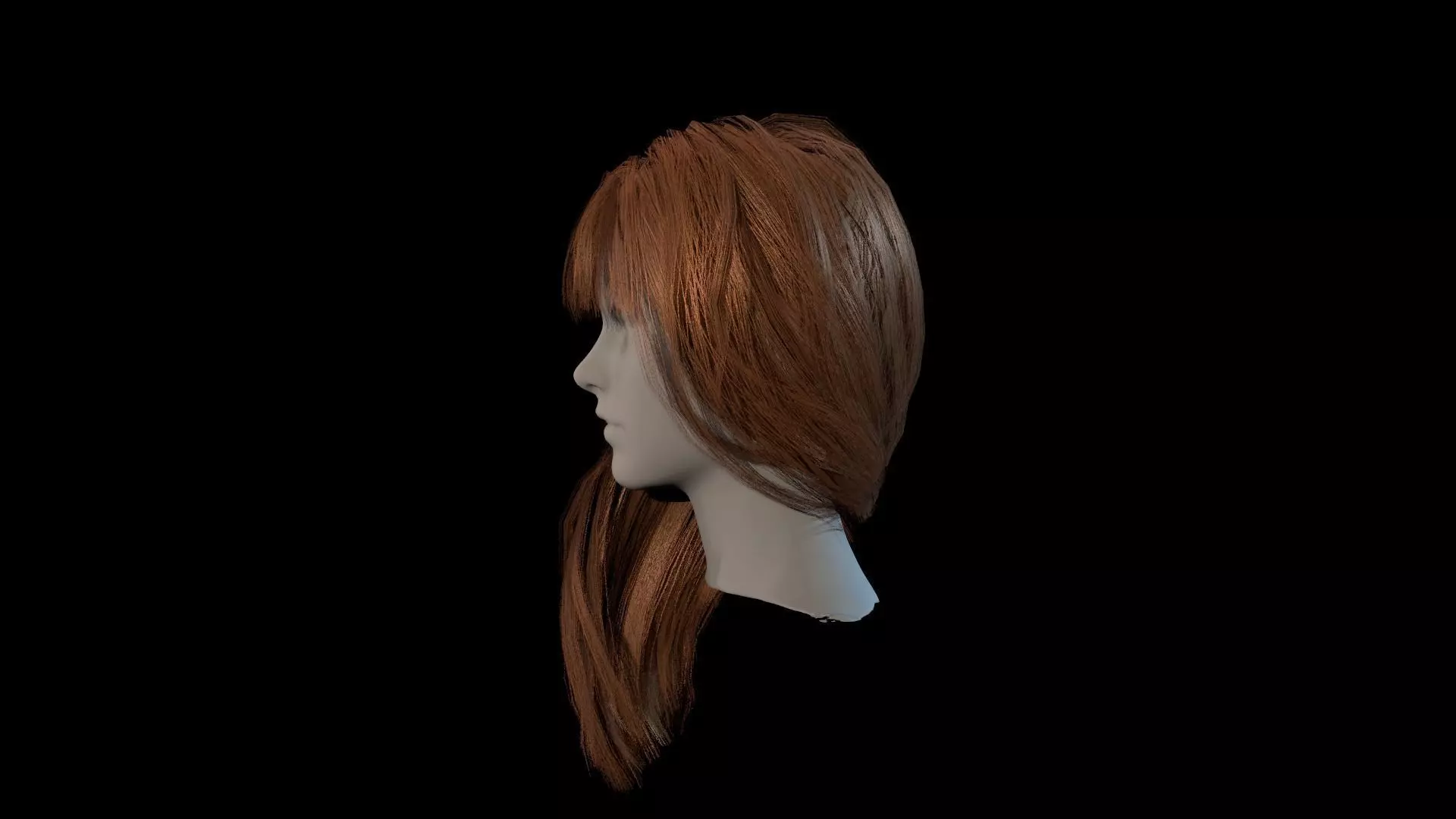 Hair red Low-poly 3D model