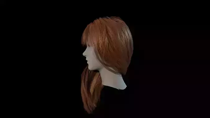 Hair red Low-poly 3D model