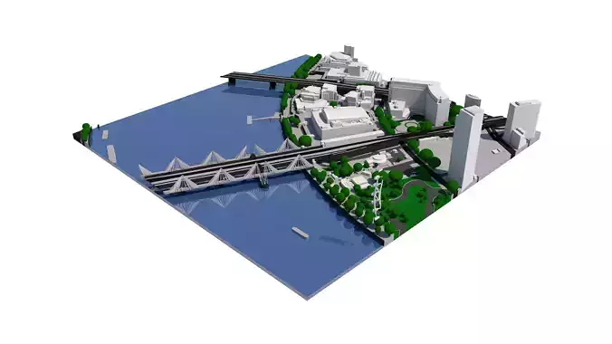 London city tile Level 2 block TQ3080 South East 3D model