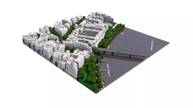 London city tile Level 2 block TQ3080 North East 3D model