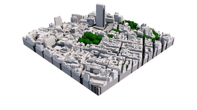London city tile Level 2 block TQ2981 South East 3D model