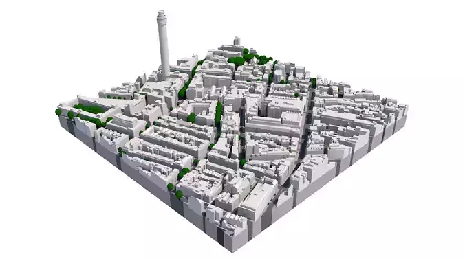 London city tile Level 2 block TQ2981 North West 3D model