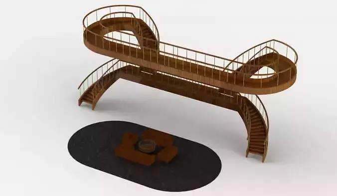 Staircase with furniture