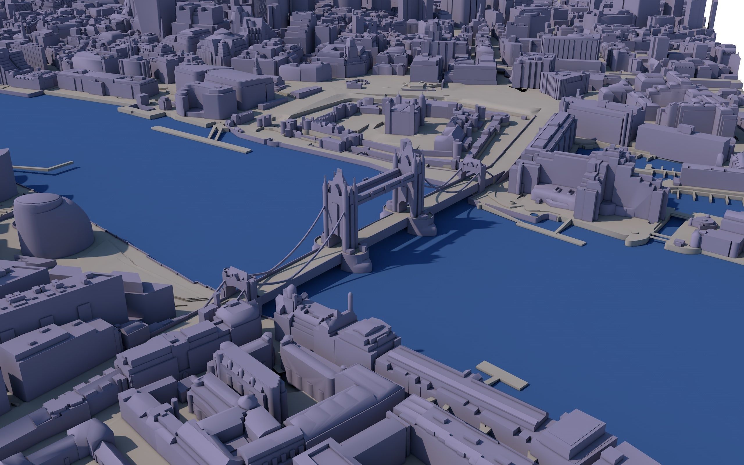 Large London city model 25 square kilometres 3D model_8