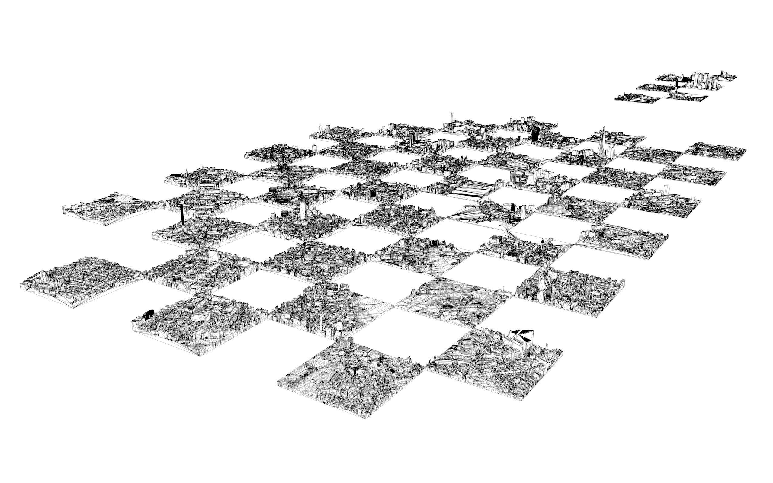 Large London city model 25 square kilometres 3D model_30