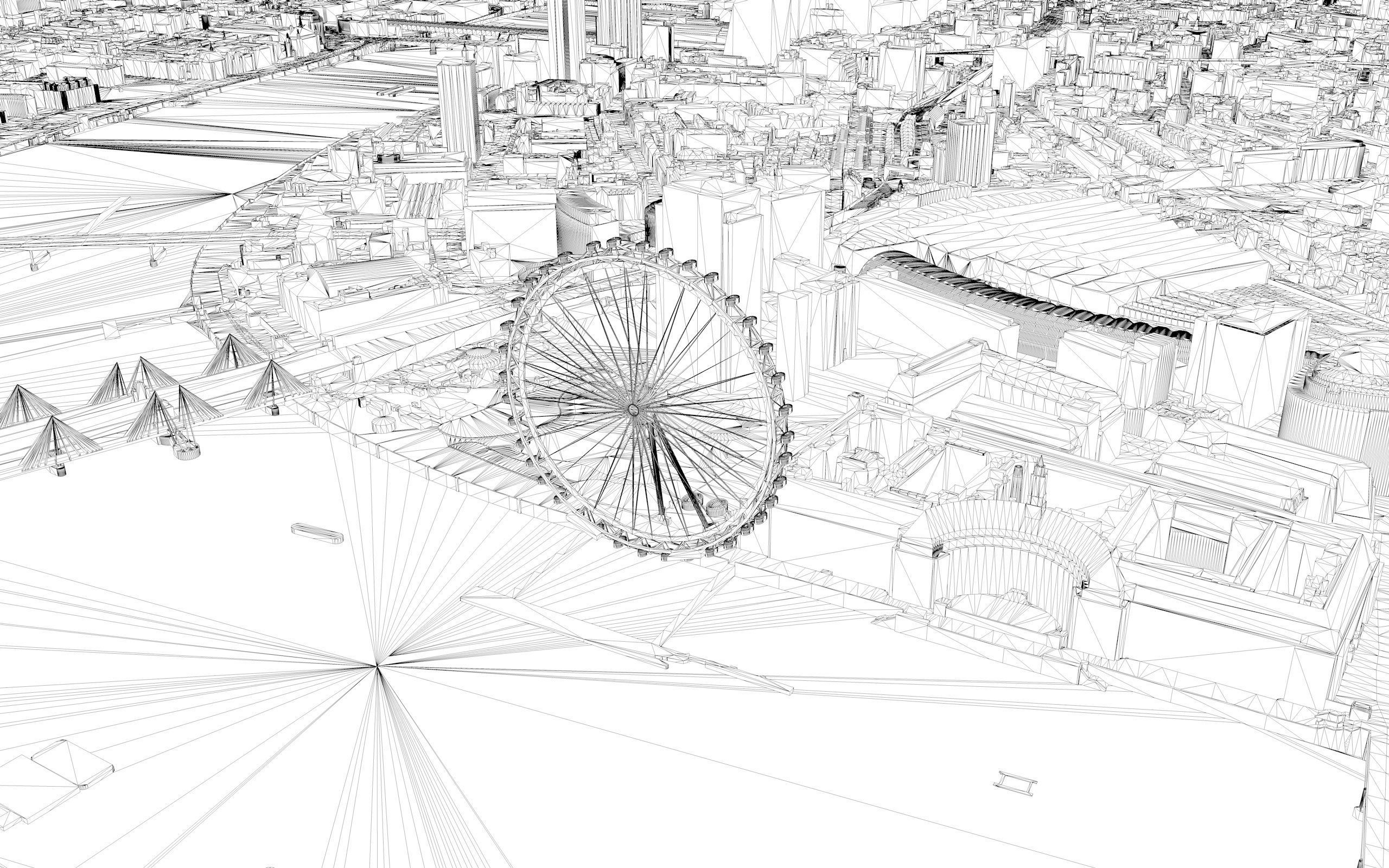 Large London city model 25 square kilometres 3D model_13