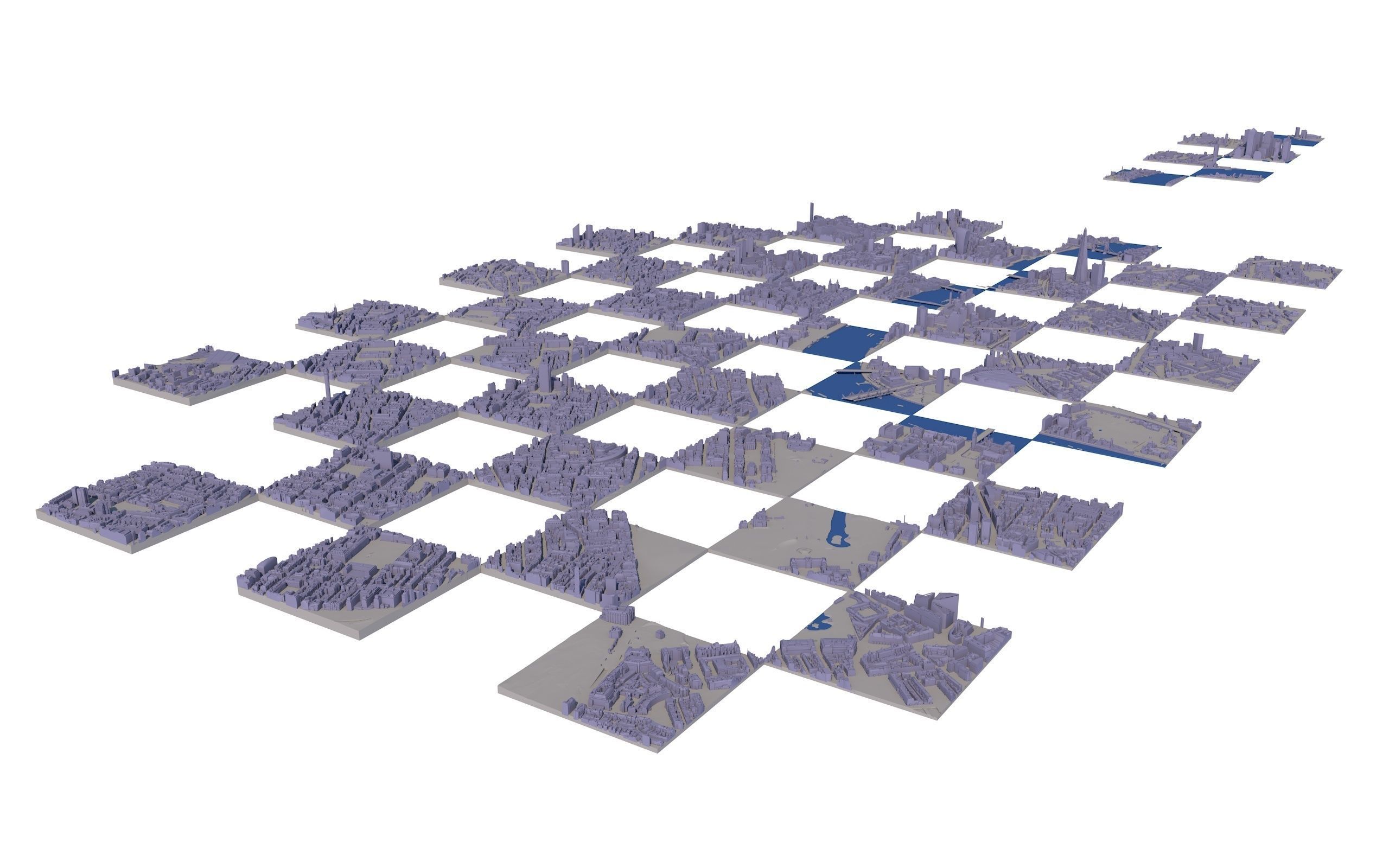 Large London city model 25 square kilometres 3D model_29