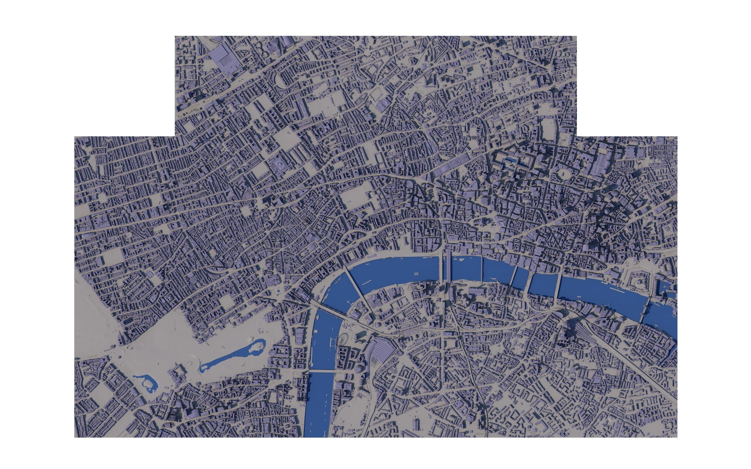 Large London city model 25 square kilometres 3D model_2
