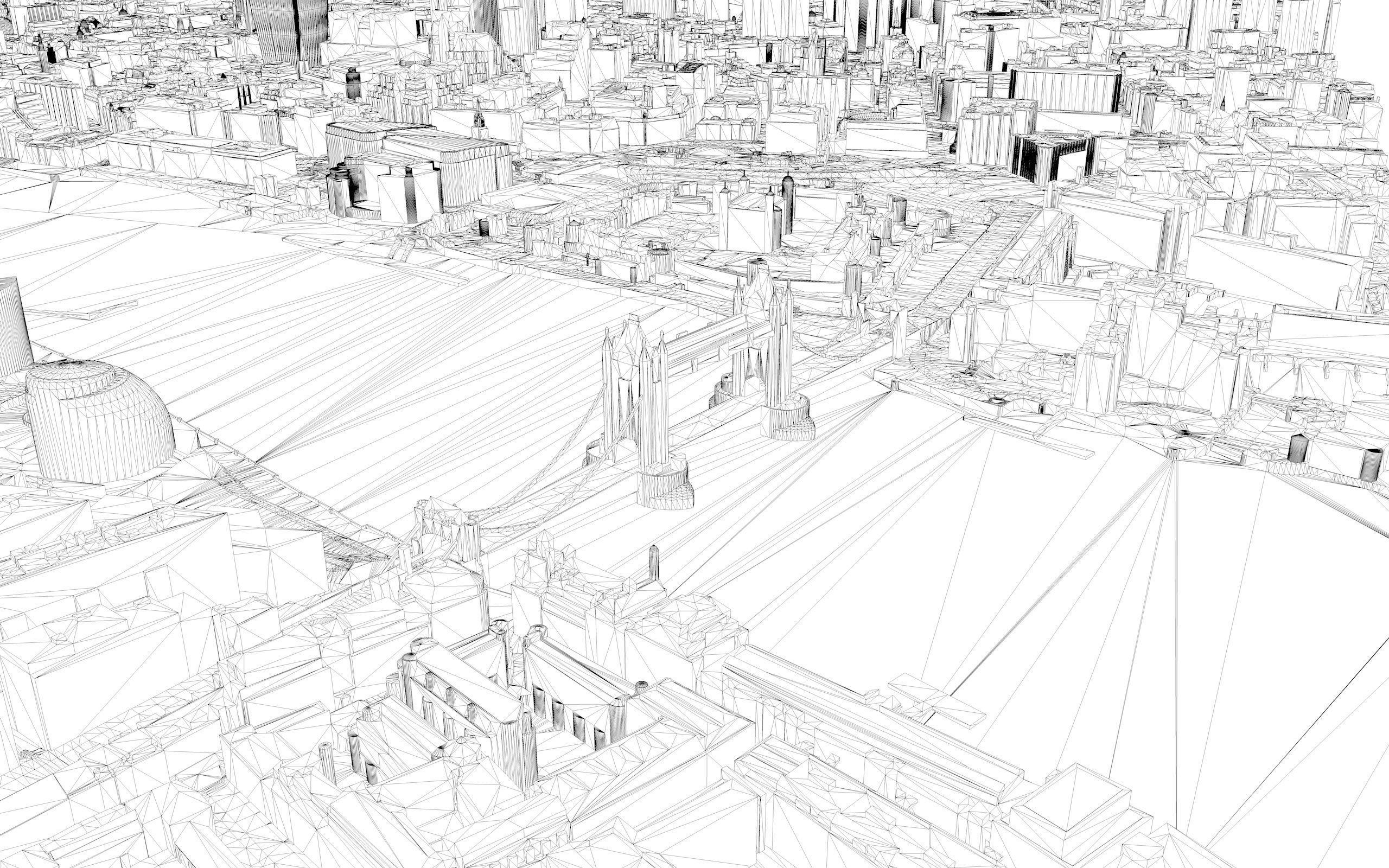 Large London city model 25 square kilometres 3D model_9