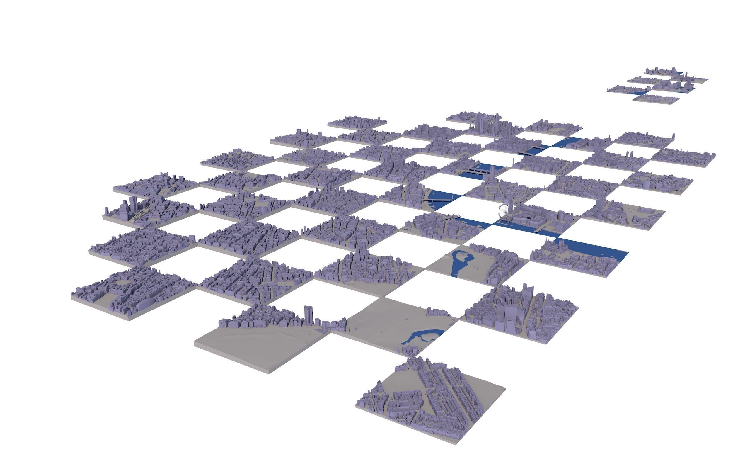 Large London city model 25 square kilometres 3D model_31