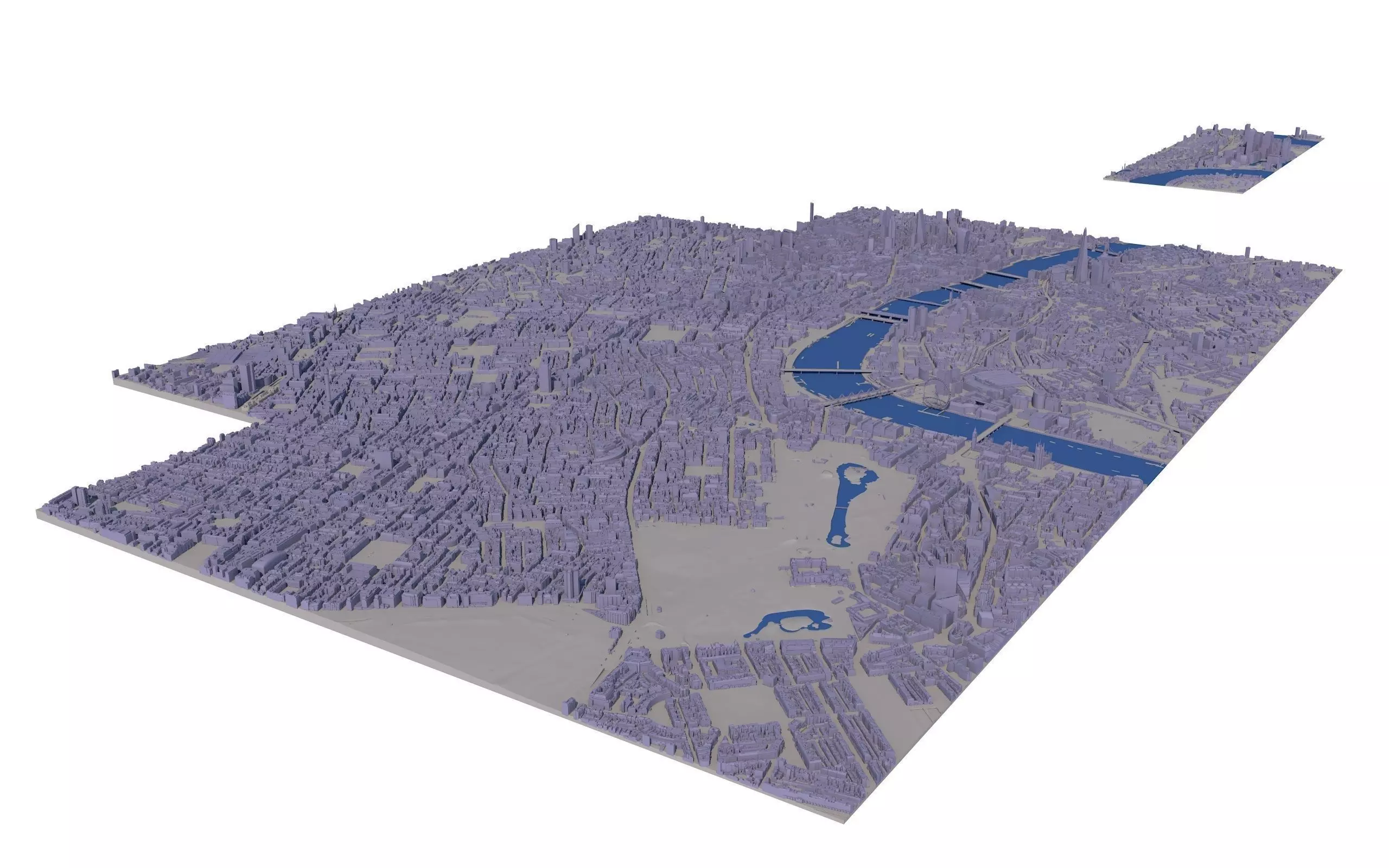 Large London city model 25 square kilometres 3D model_0