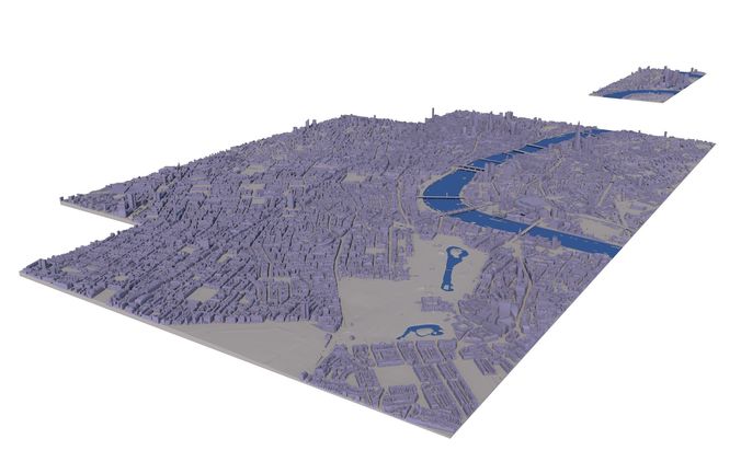 Large London city model 25 square kilometres 3D model