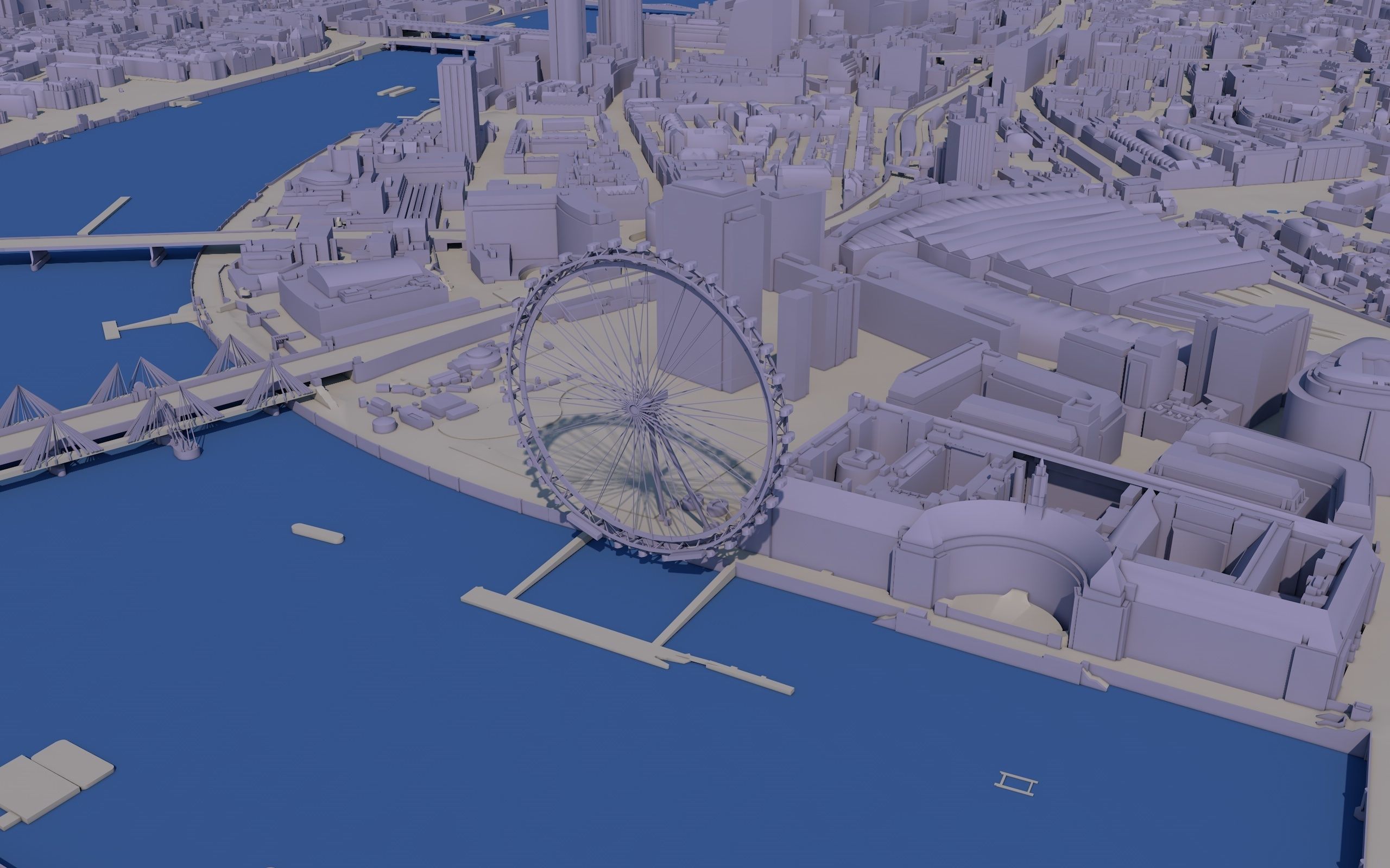 Large London city model 25 square kilometres 3D model_12