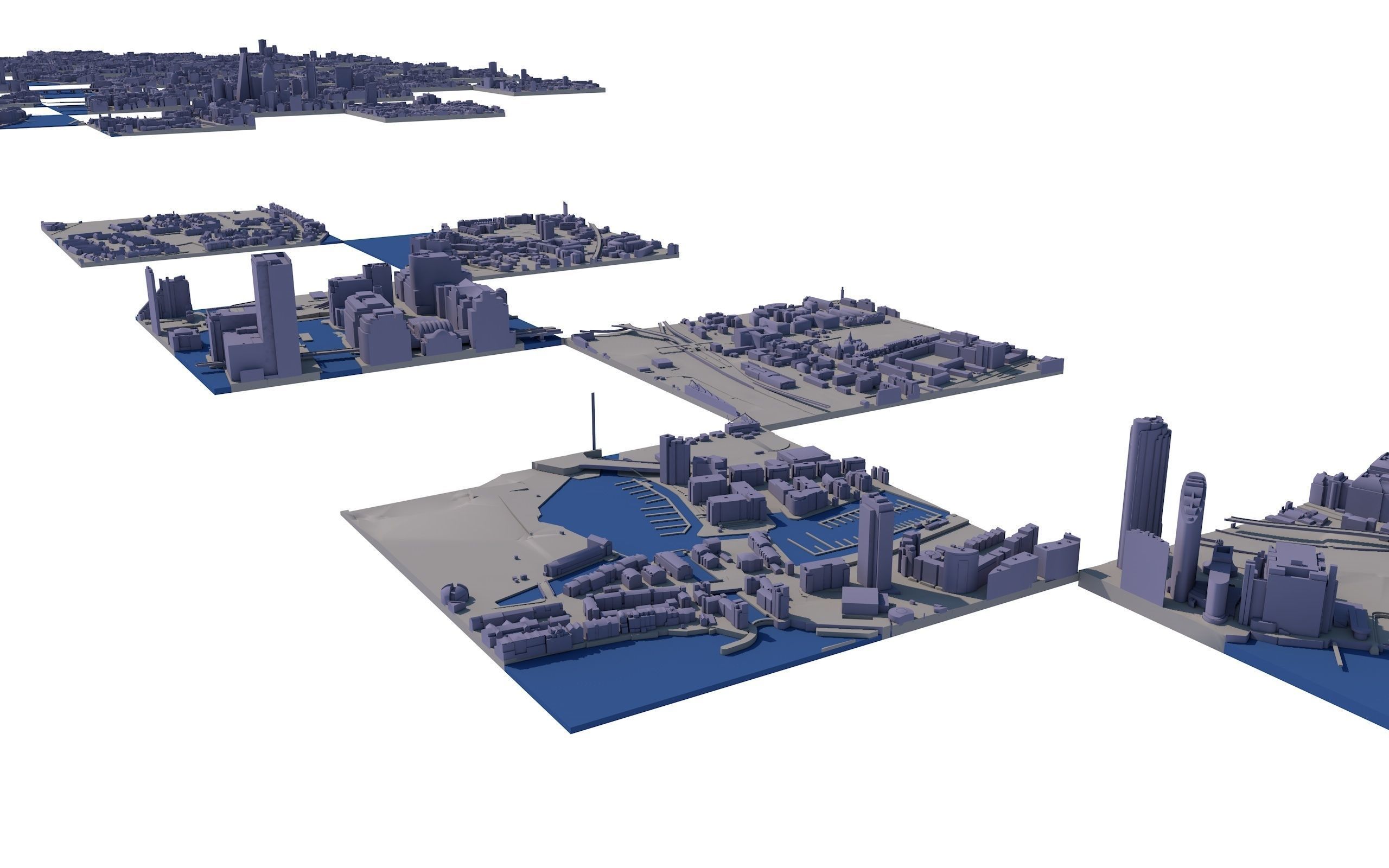 Large London city model 25 square kilometres 3D model_25