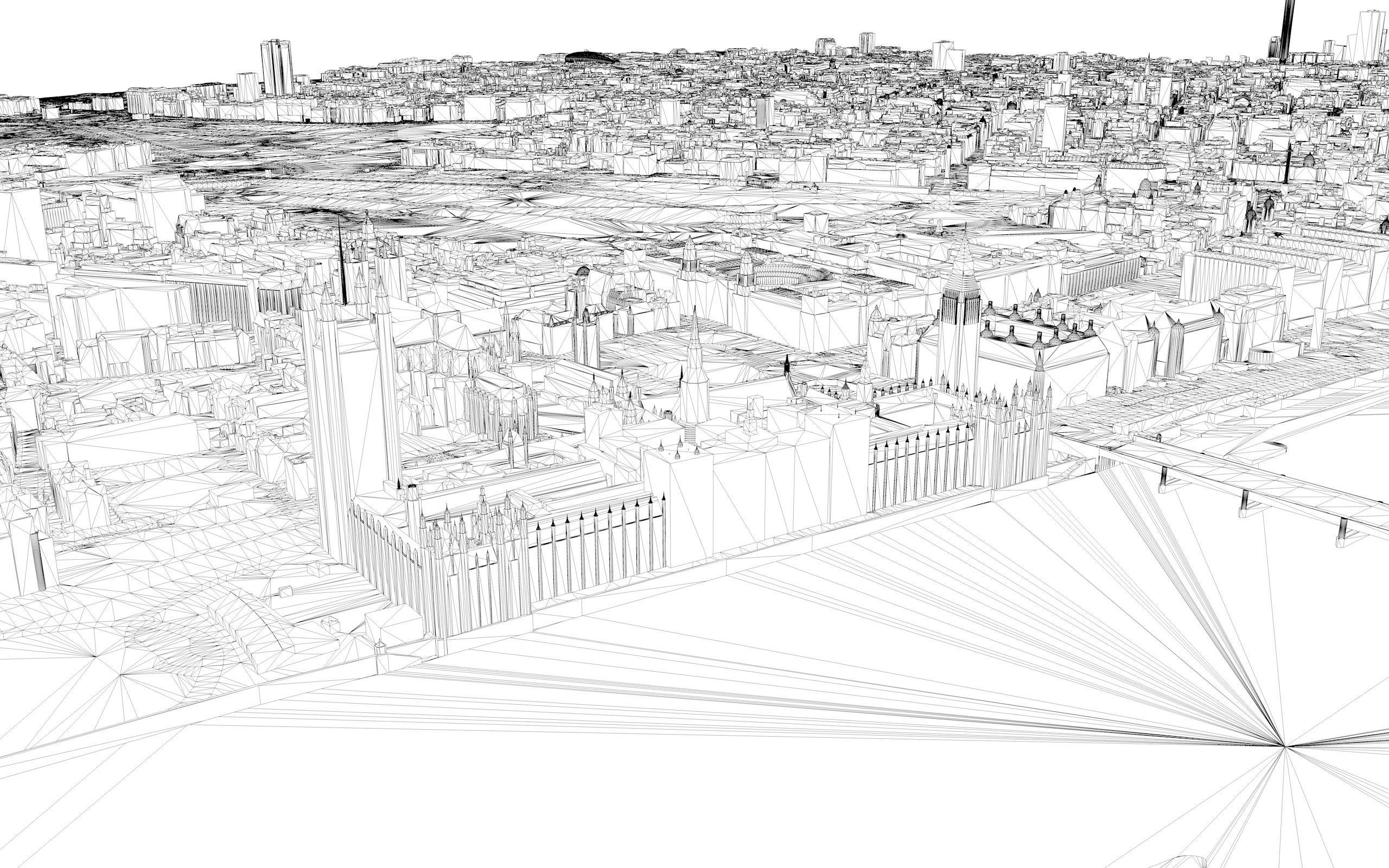 Large London city model 25 square kilometres 3D model_17