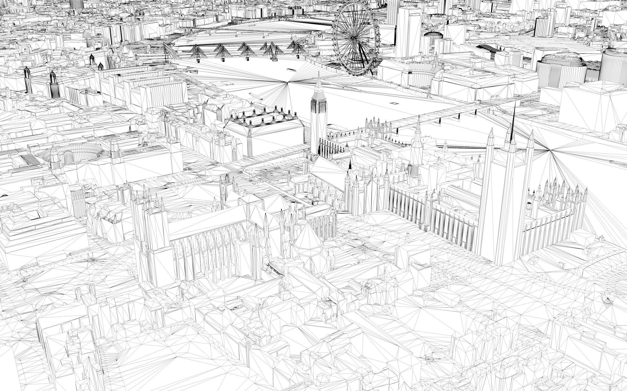 Large London city model 25 square kilometres 3D model_21