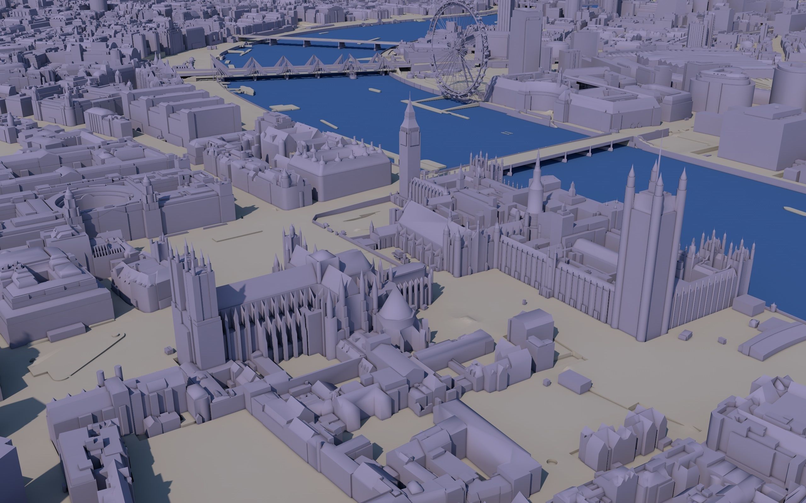 Large London city model 25 square kilometres 3D model_20