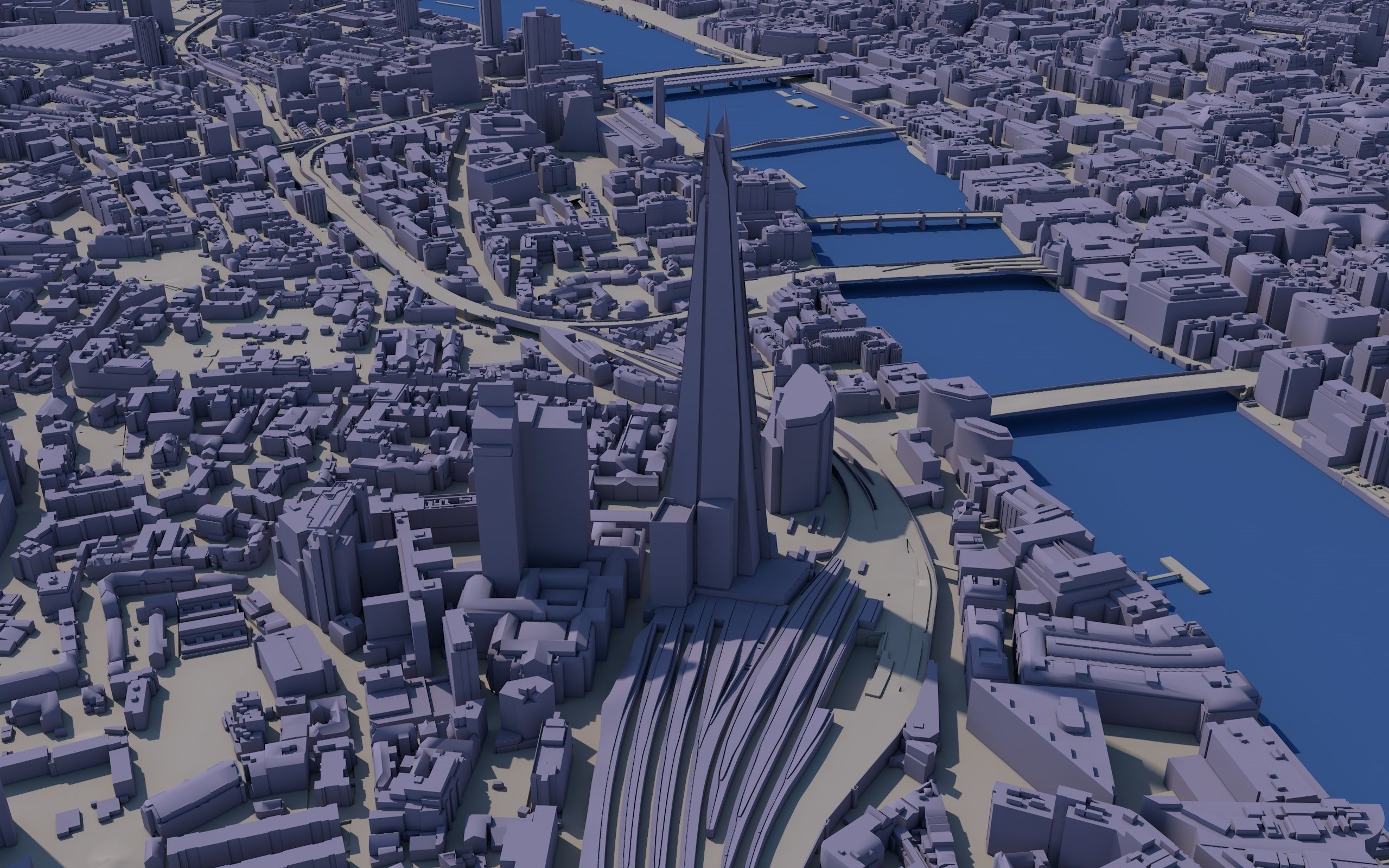 Large London city model 25 square kilometres 3D model_14