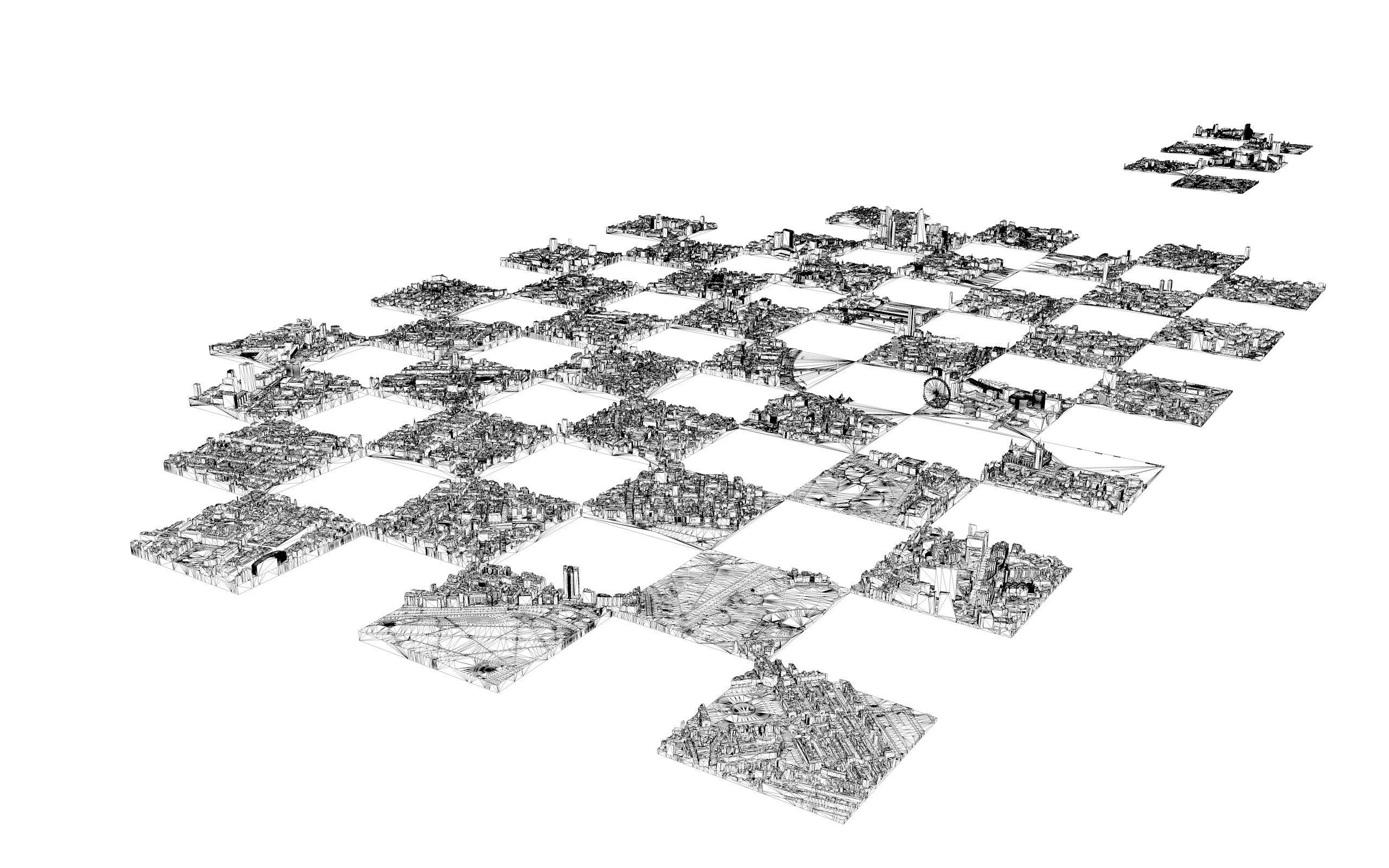 Large London city model 25 square kilometres 3D model_32