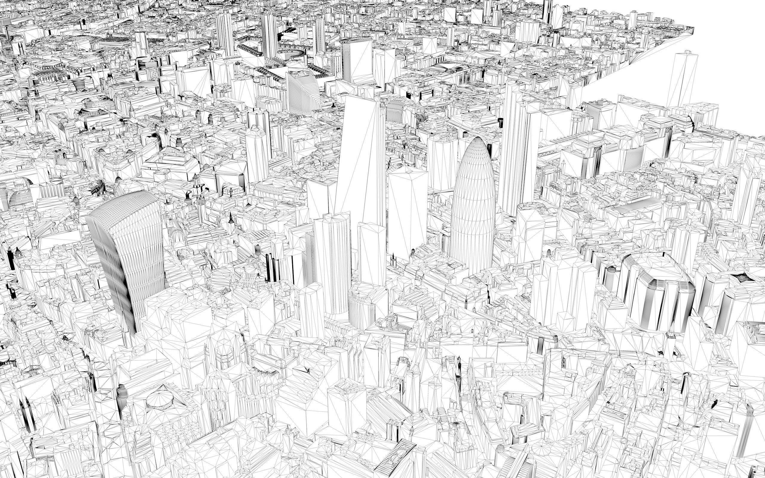 Large London city model 25 square kilometres 3D model_11