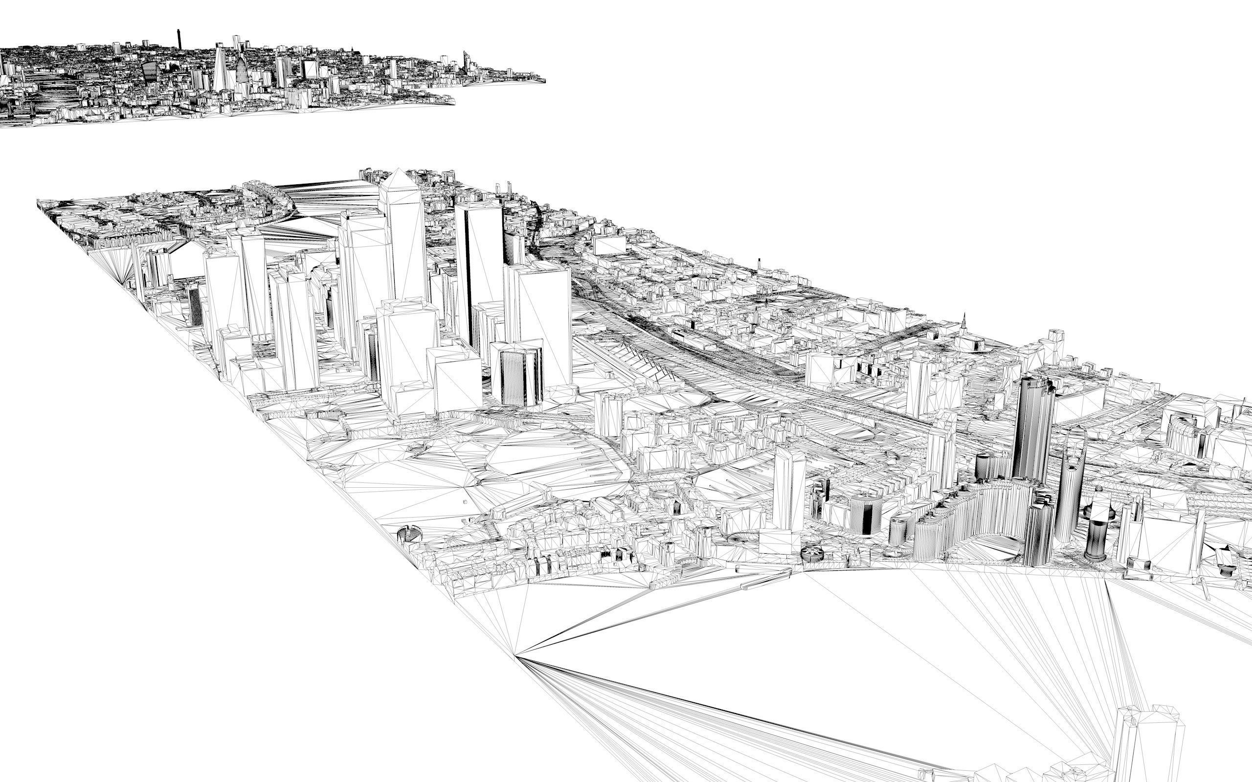 Large London city model 25 square kilometres 3D model_27
